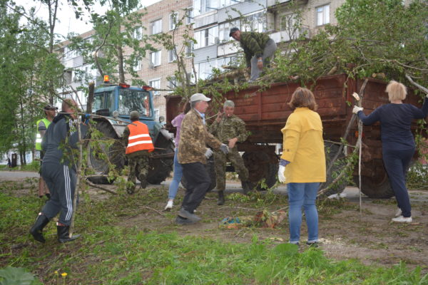 Инициатива партии: Активисты «Единой России» устраняют последствия урагана
